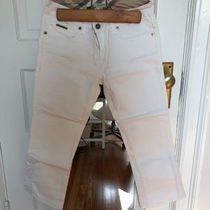 White Burberry Capri Jeans